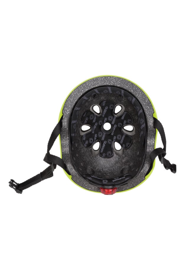 GLOBBER خوذة أطفال مع أضواء LED XS/S (48-53 سم) – خوذة خفيفة الوزن قابلة للتعديل – أخضر ليموني - Image 4