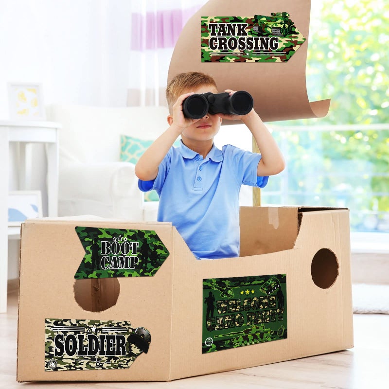 Chinco 20 Pieces Army Decorations for Party Camo Signs Camouflage Military Birthday Party Supplies for Kids Boys Military Themed Outdoor Indoor Decor, 10 Styles - Image 5
