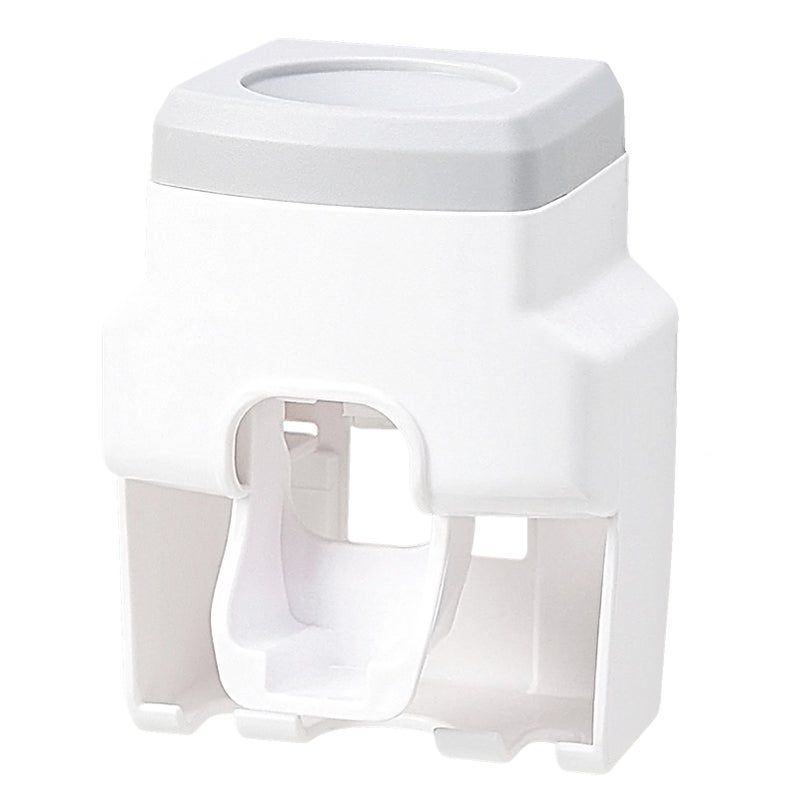Automatic Toothpaste Dispenser with 2 Toothbrush Holder Slots Set Hands Wall Mounted Toothpaste Squeezer Dispenser for Family Bathroom Sink - Image 1