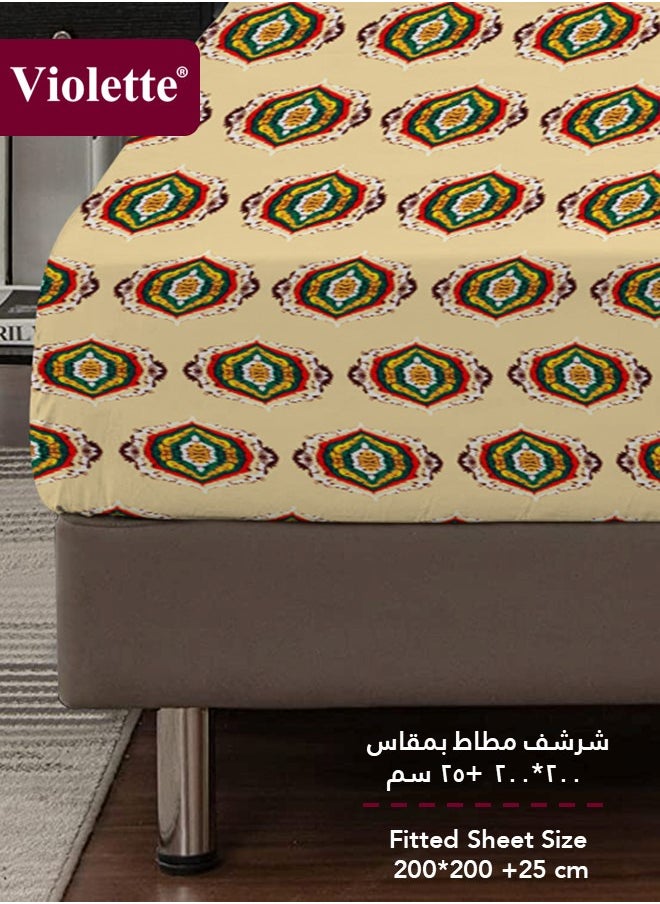 ﭬيولت طقم لحاف بوجهين بحشوة ثابتة من ﭬيولت, بتصميم مشجر فريد و جذاب , مصنوع من مزيج القطن الطبيعي مع البوليستر, فائق النعومة وجيد التهوية, مكون من 4 قطع ,  مقاس كينج ( 240×250 سم) , لون مشجر7348  - Image 4