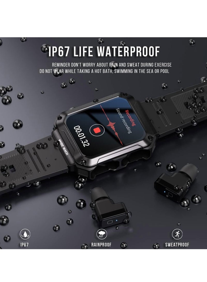 SOLARAE Smart Watch with Earbuds,Watch Buds Smartwatch,3 in 1 Smart Watch Buit-in 4GB Memory,1.96" Smartwatches (Call Receive/Dial), Waterproof, Recording, Sleep Monitor, Fitness Tracker for iOS Android - Image 5