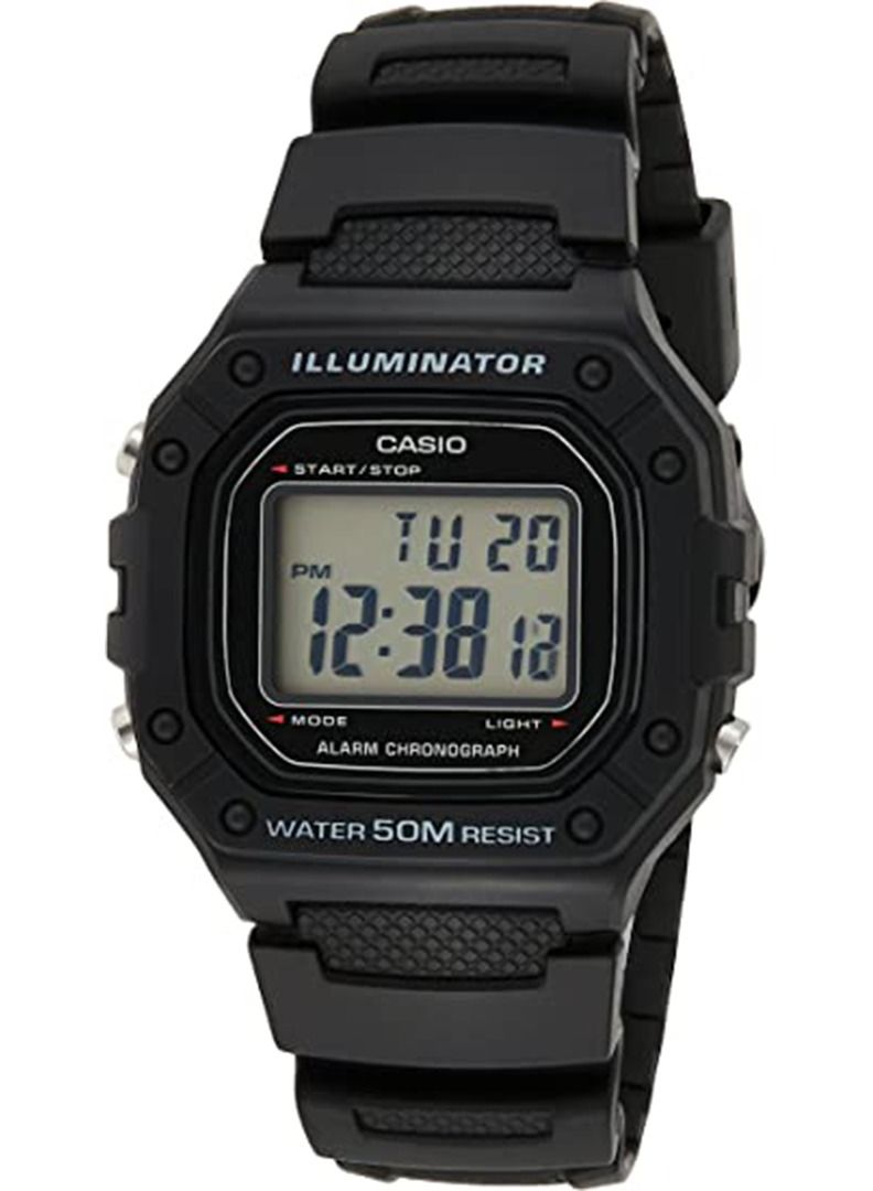 CASIO Men's Youth Series Water Resistant Digital Watch W-218H-1AVDF - 25 mm - Black - Image 1