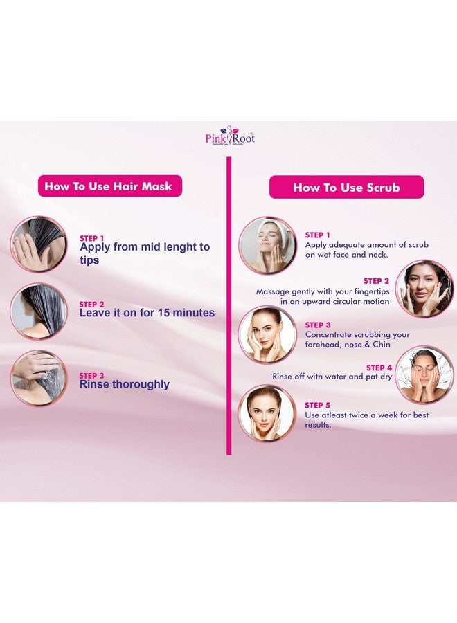 الجذر الوردي مقشر الجذور الوردية الماسي 500 جرام مع كريم سبا لإصلاح الشعر 500 جرام - Image 4