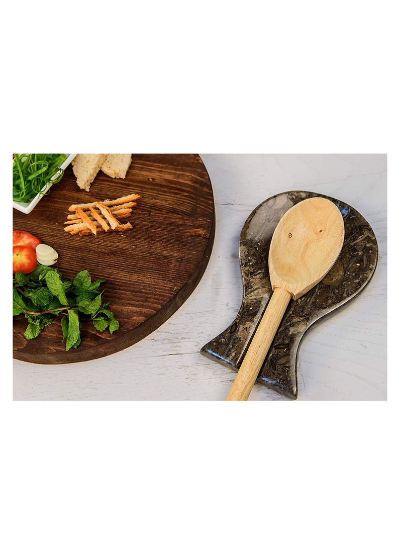 RADICALn - RADICALn Spoon Rest Oceanic Handmade Marble Big Utensils Organizer Kitchen Storage Accessories - Image 1