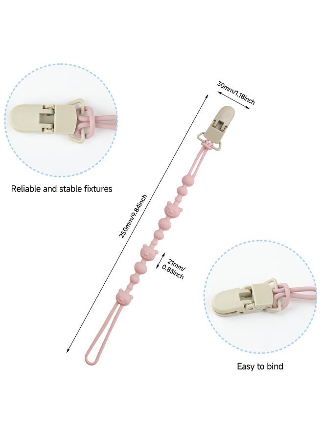 مشبكان سيليكون للهاية، مشبك لهاية عالمي سهل التنظيف من قطعة واحدة يناسب معظم أنواع اللهايات وألعاب التسنين، مشبك حزام لهاية للأطفال حديثي الولادة لحفلات استقبال المولود الجديد (بنين وبنات) - Image 2