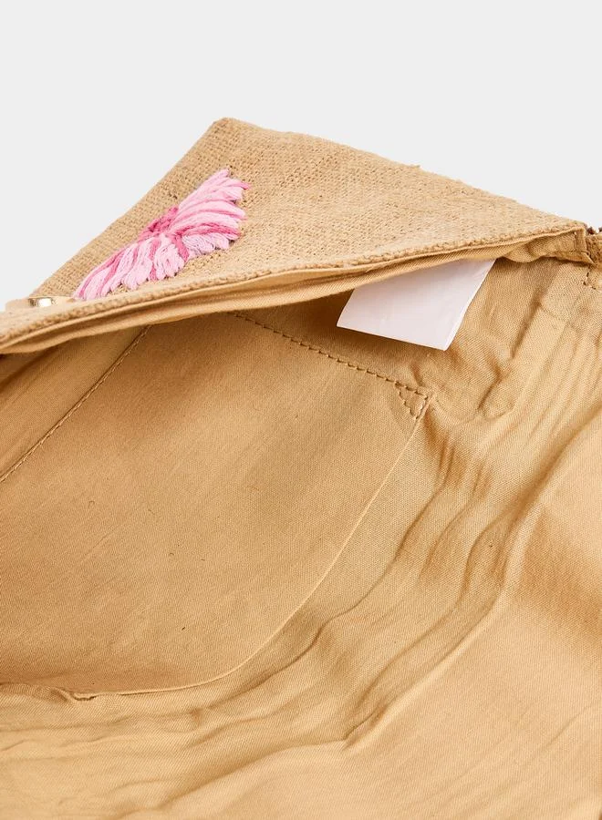 Styli Contrast Embroidered Crossbody Bag
