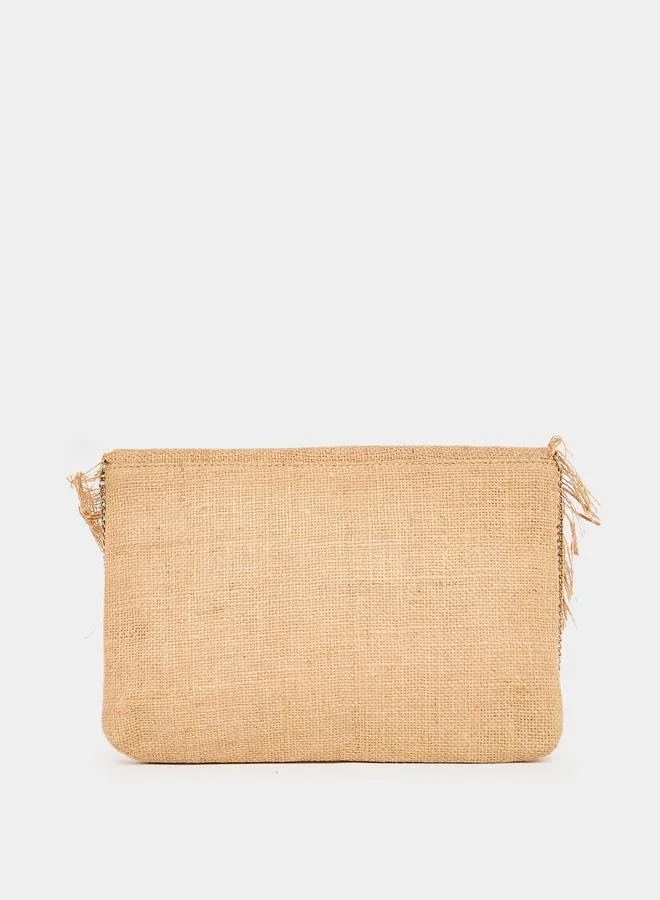 Styli Contrast Embroidered Crossbody Bag