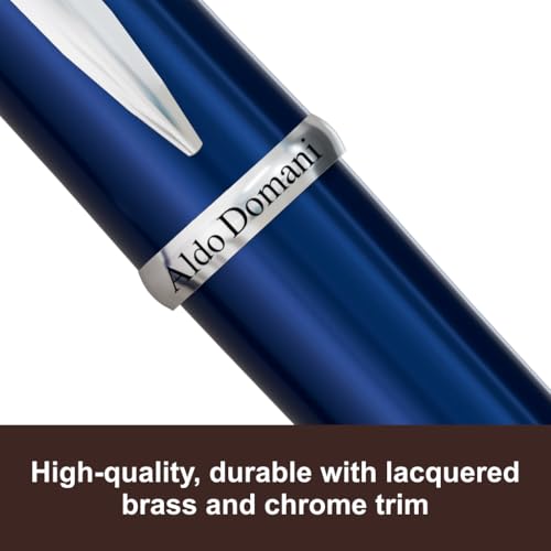 Monteverde USA Aldo Domani Fountain Pen Blue - Broad Nib - Luxury Writing Pen - JoWo Stainless Steel Nib - Smooth Ink Flow - Refillable - Gift Box Included - Image 2