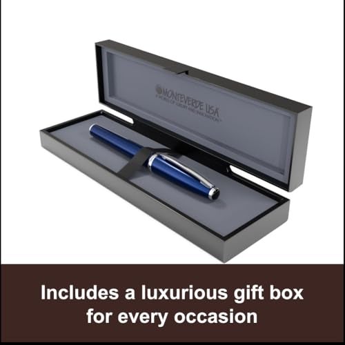 Monteverde USA Aldo Domani Fountain Pen Blue - Broad Nib - Luxury Writing Pen - JoWo Stainless Steel Nib - Smooth Ink Flow - Refillable - Gift Box Included - Image 5
