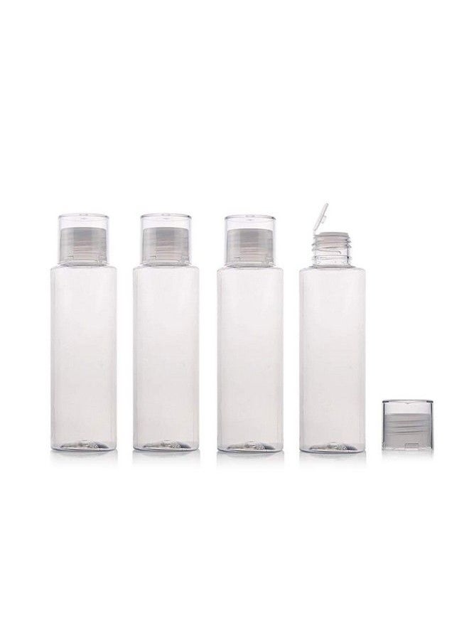 ericotry 6Pcs 100Ml/3.4Oz Clear Empty Plastic Bottle Pot Vial With Orifice Reducer And Screw Lid Cosmetic Travel Packaging Container For Emollient Water Shower Gel Makeup Lotion Emulsion  - Image 1