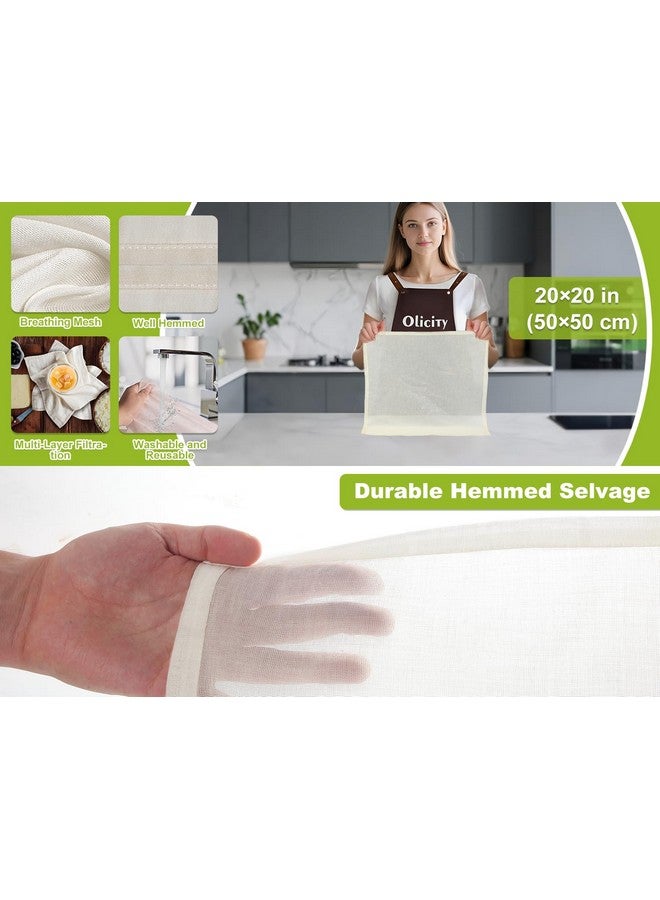 Olicity Cheese Cloths, Grade 100, 20x20Inch Hemmed Cheesecloth for Straining Reusable, 100% Unbleached Precut Cheese Cloth Strainer Muslin Cloth for Cooking, Baking, Juicing, Cheese Making - 6 Pieces - Image 3