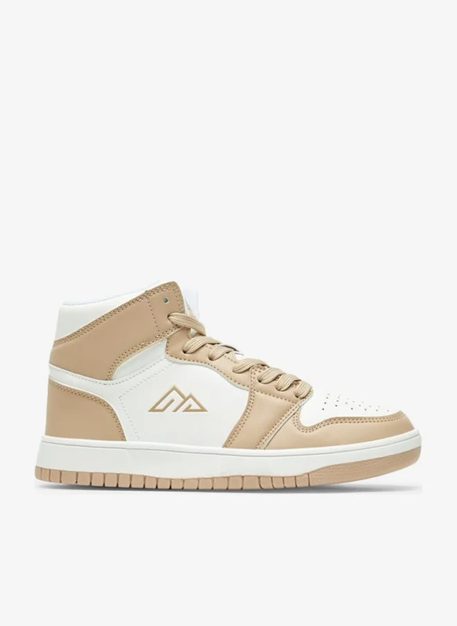 Colourblock High Top Sneakers With Lace-Up Closure