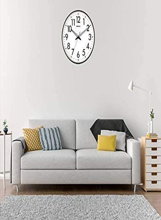 Oreva Round Plastic Wall Clock (32 cm x 4 cm x 32 cm) White Dial and Silver Rim AQ-1687 - Image 2