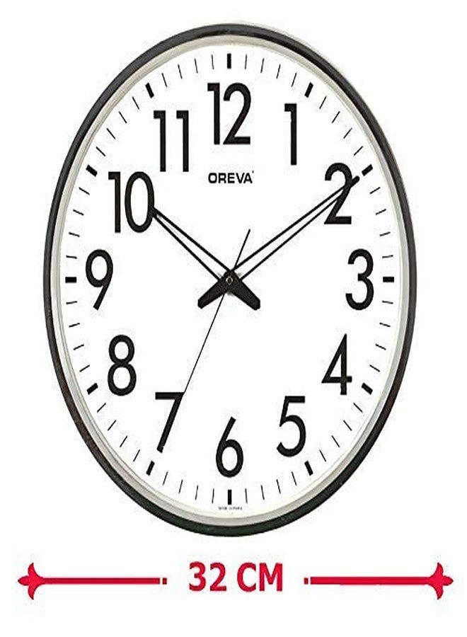 Oreva Round Plastic Wall Clock (32 cm x 4 cm x 32 cm) White Dial and Silver Rim AQ-1687 - Image 3