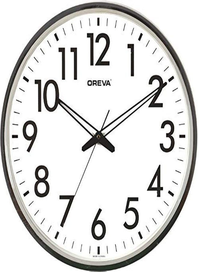 Oreva Round Plastic Wall Clock (32 cm x 4 cm x 32 cm) White Dial and Silver Rim AQ-1687 - Image 1