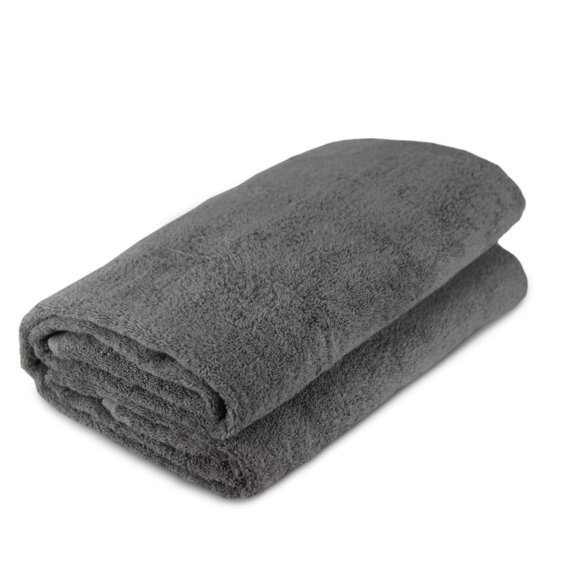 BC BARE COTTON منشفة فاخرة من القطن الخالص للفنادق والمنتجعات - قطن تركي - حجم كبير - رمادي - (40x80 بوصة، مجموعة من 1) - Image 1