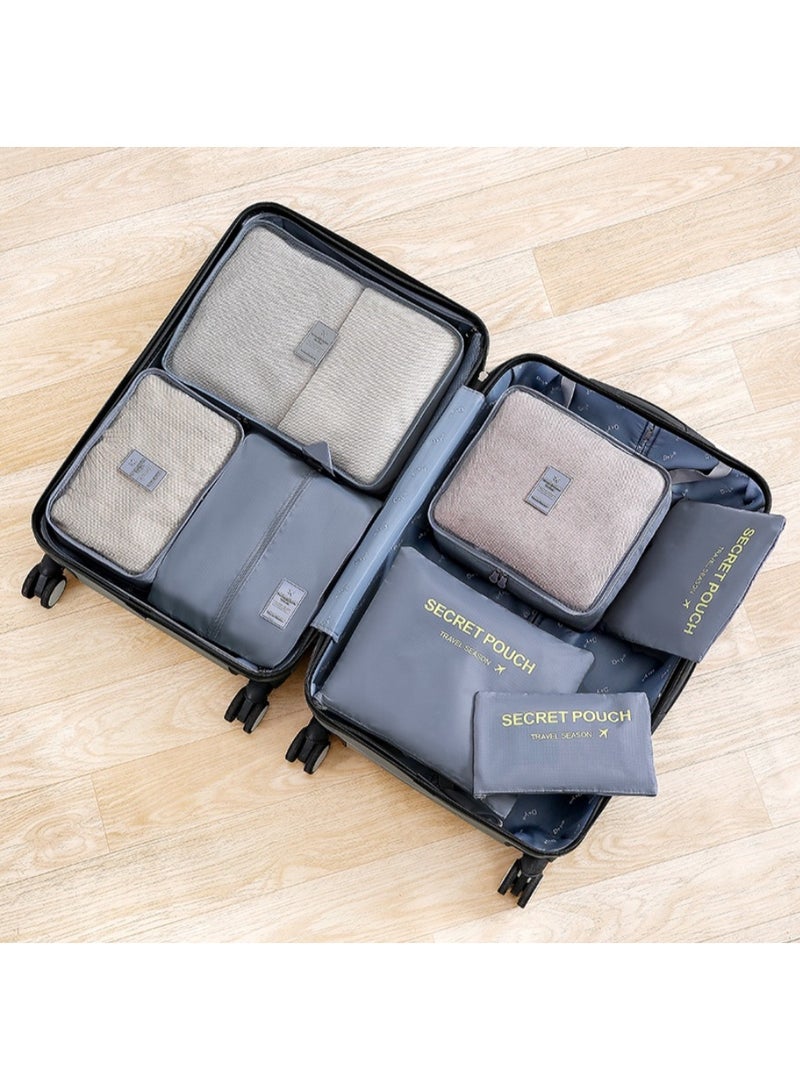 Compression Packing Cubes for Travel Lightweight Luggage Clothes Shoes Organizer Bags Mesh Traveling Bag 7 Pouch Set - Image 2
