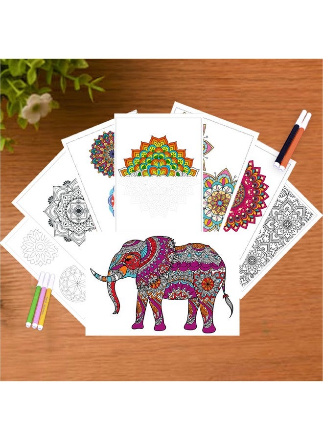 ToyMagic Paper Mystical Mandala Coloring DIY Art & Craft Set|Includes 20 Printed Sheet for Coloring with 12 Sketch Pens|Creative Sets Learning & Activity Toy|Birthday Gift for Kids|Multicolor - Image 1