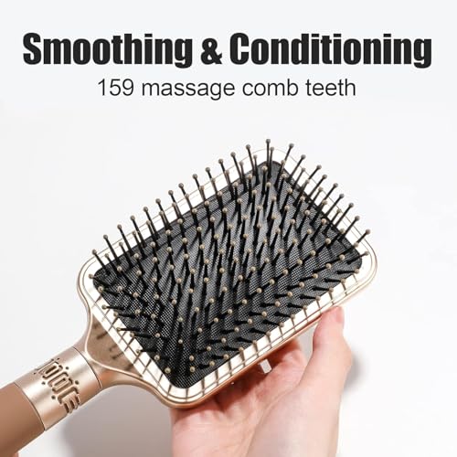 Hexwell Hair Brush Comb Set For Women Men 3pcs Includes Anti-Static Massage Oval Comb, Vented Detangling Brush, Round Hair Brush For Use Wet Dry Curly and Straight Hair - Image 5