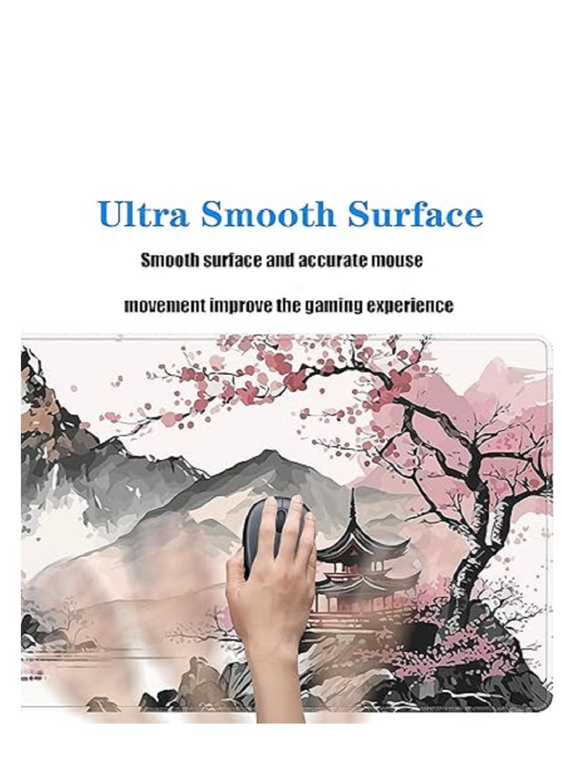 general Large Mouse Pad For Desk 900x400x3mm Extended Mousepad With Stitched Edges Desk Pad Mat With Anti-Slip Base Keyboard Pad Gaming Mouse Pad For Home Office - Image 4