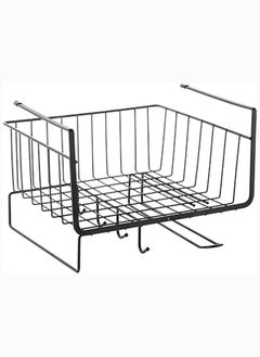 Under Shelf Basket With Hook Stable 30cm Black Metal Wire Household Hanging Storage Bin Baskets with Open Front for Organizing