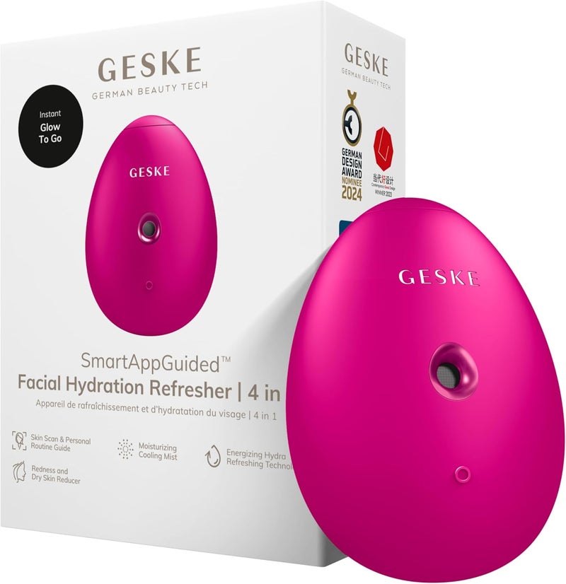GESKE | SmartAppGuided™ Facial Hydration Refresher | 4 in 1 | Water Atomizer | Facial Spray | Water Spray | Facial Mist | Facial Cleansing | Cosmetics | Natural Glow - Image 1