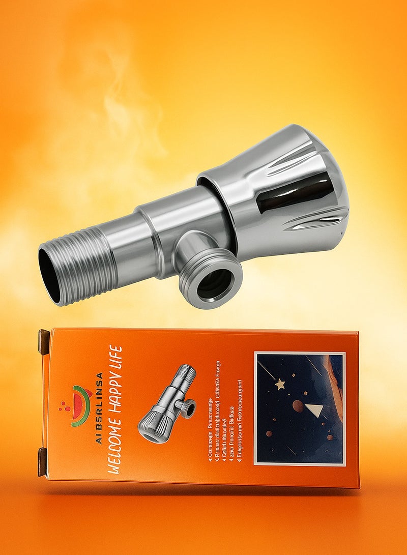 AI BERLINSA Chrome-Plated Angle Valve with Wall Flange FD-03p-c – Durable Brass Body, Rust Resistant, Quarter Turn Water Tap for Bathroom & Kitchen - Image 1