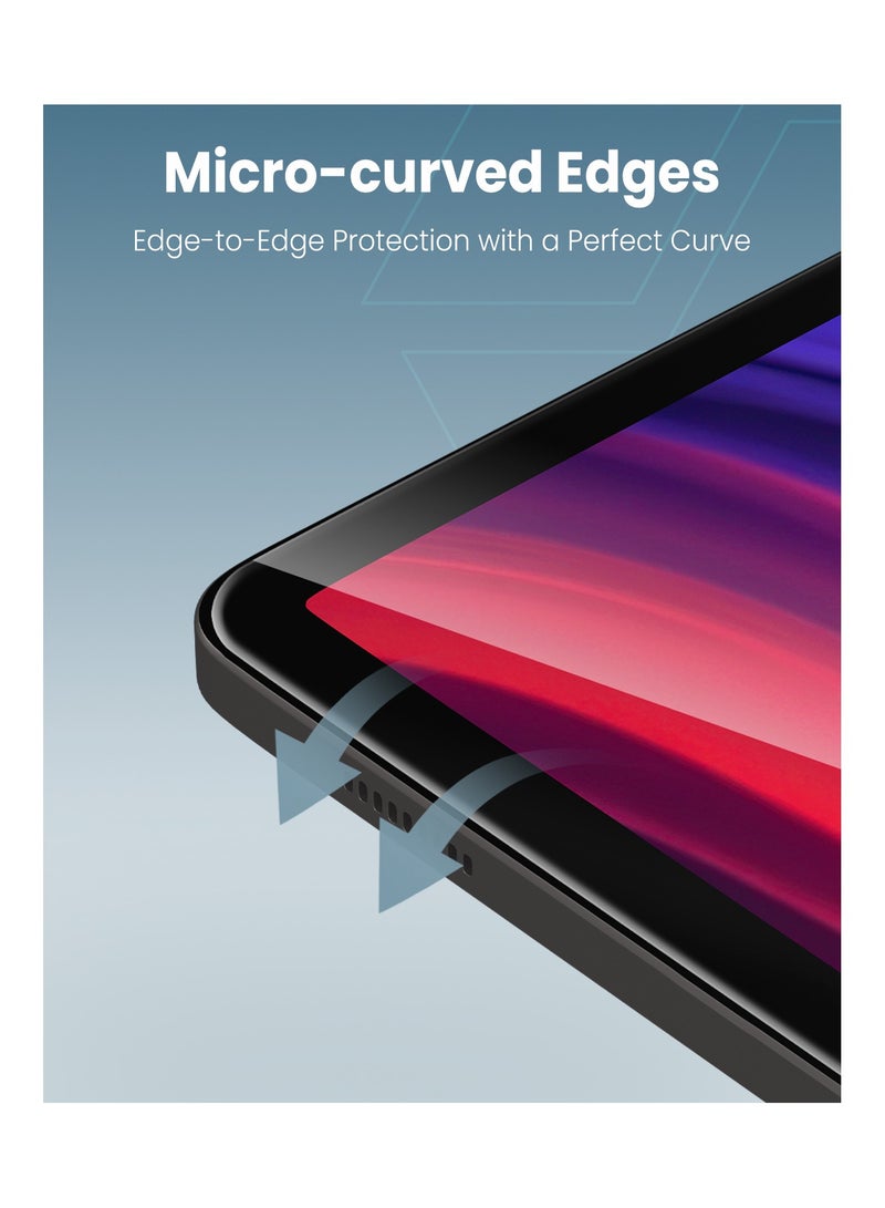 Moxedo Ultra Shield Tempered Glass Screen Protector HD Clear 9H Hardness Micro Curved Edges with Installation Guide Compatible with Samsung Tab S9 - Image 2