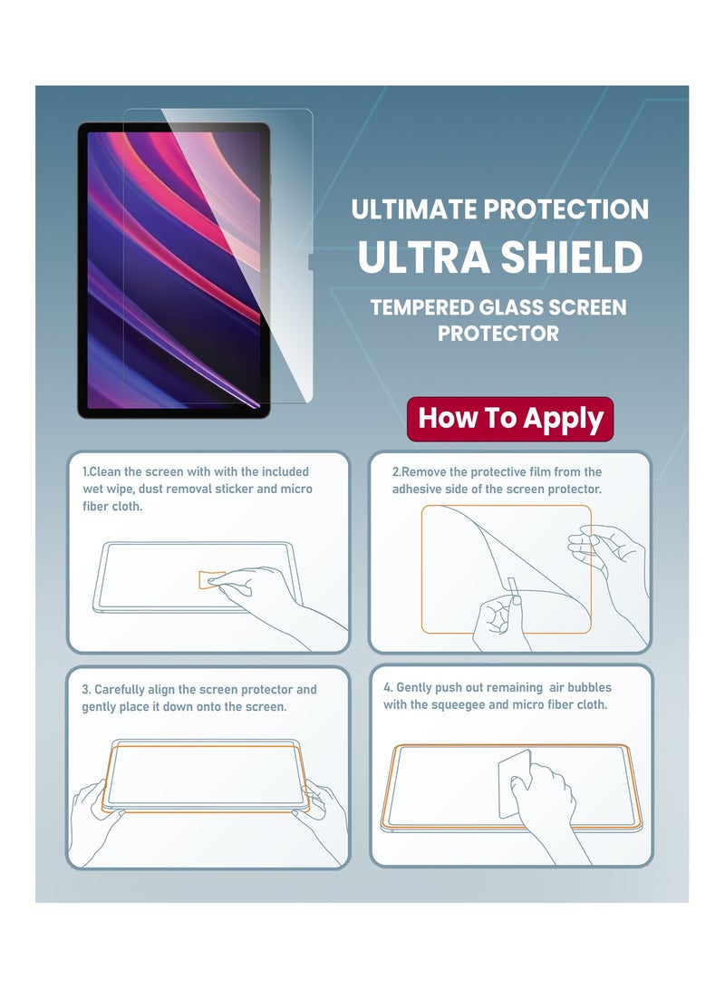 Moxedo Ultra Shield Tempered Glass Screen Protector HD Clear 9H Hardness Micro Curved Edges with Installation Guide Compatible with Samsung Tab S9 - Image 5