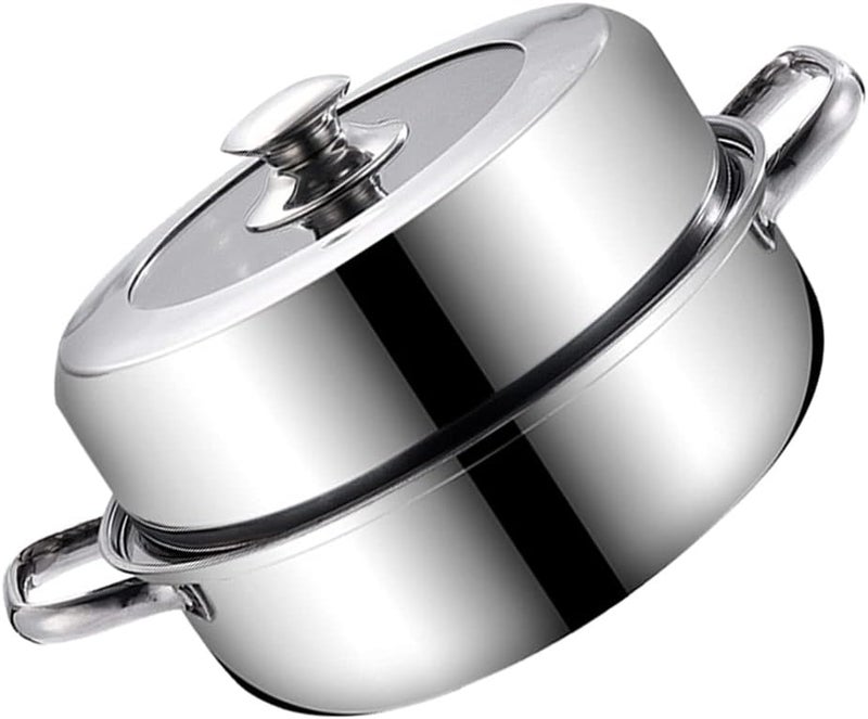 Metal Cooking Utensils 28cm Stainless Steel Steam Pot Steaming Cookware Steamer Saucepot Cooking Pot with Lid for Vegetables Food tamale Crab Dumplings Pasta Gifts - Image 1