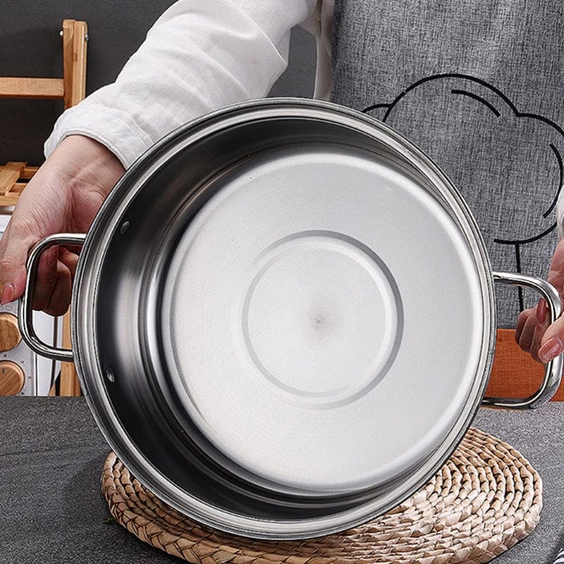 Metal Cooking Utensils 28cm Stainless Steel Steam Pot Steaming Cookware Steamer Saucepot Cooking Pot with Lid for Vegetables Food tamale Crab Dumplings Pasta Gifts - Image 4