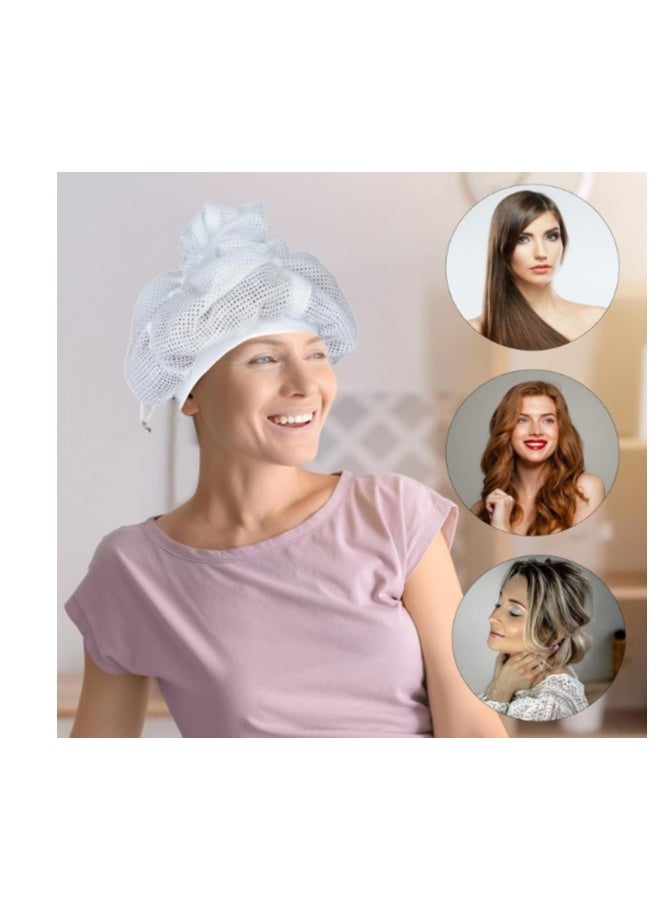 OASIS-TH - 1 Piece Net Plopping Cap For Drying Curly Hair, With Drawstring, Soulta Net Plopping Cap For Drying Curly Hair, Adjustable Mesh Plopping Cap for Blow-Drying Curly Hair, Mesh Plopping Cap - Image 1