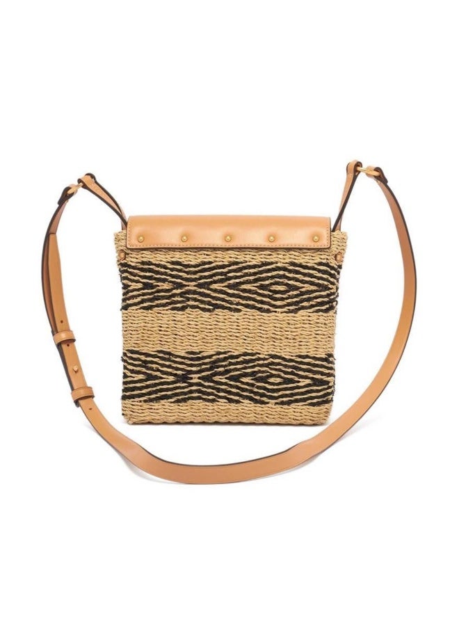 Tory Burch حقيبة كروس بودي من القش مخططة من ميلر - Image 3