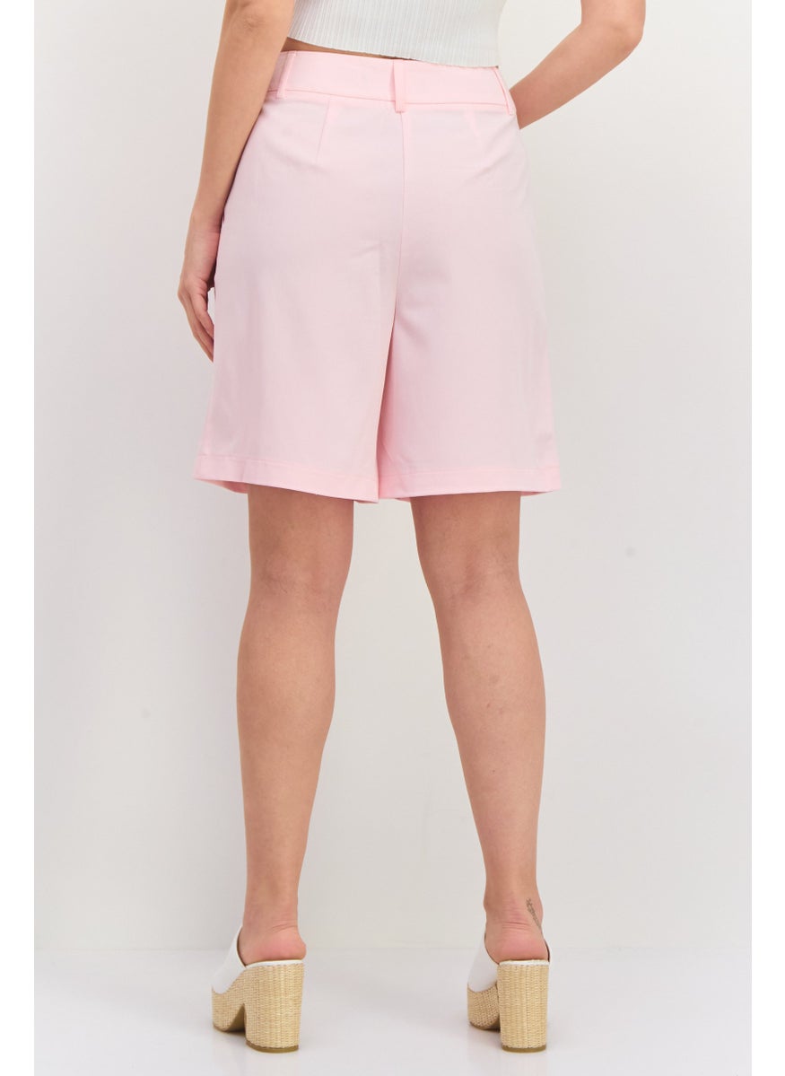 VERO MODA - Women Solid Basic Short, Pink - Image 1