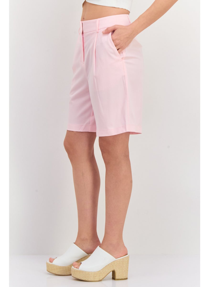 VERO MODA - Women Solid Basic Short, Pink - Image 1