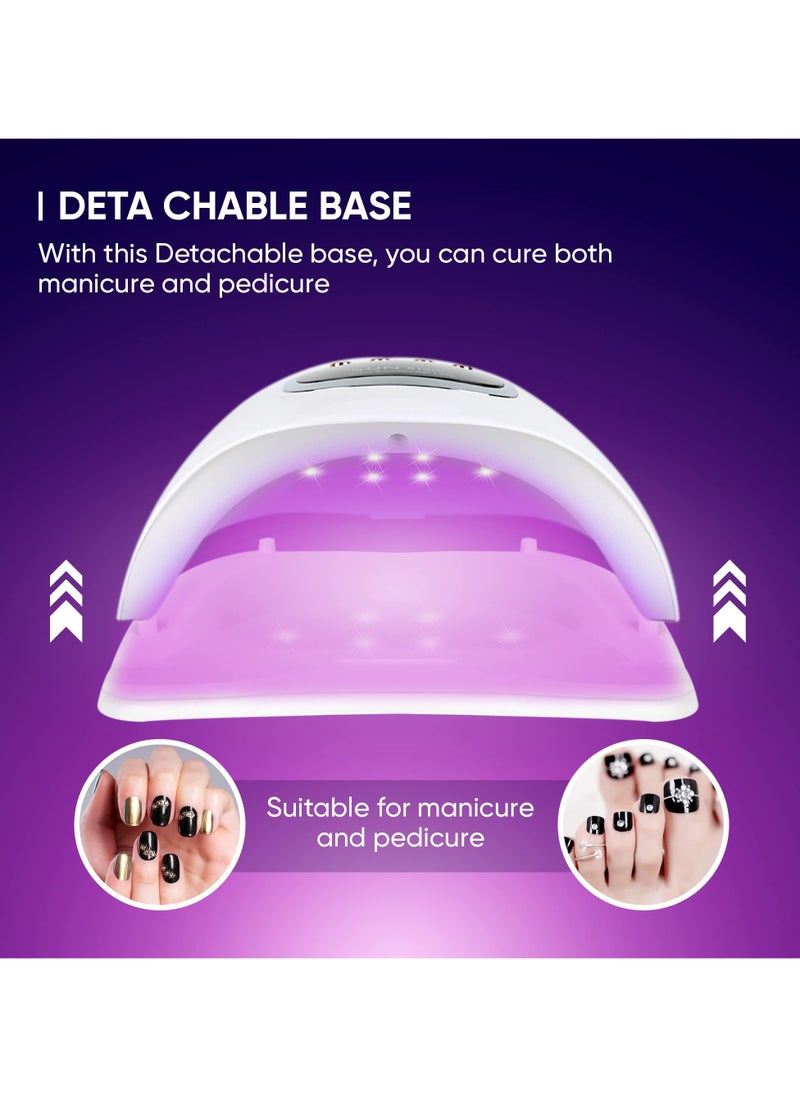 Generic - UV LED Nail Lamp, UV Light for Nails 280W Led Lamp for Gel Nails, Professional Nail Dryer 66 LEDs Automatic Sensor - Beetles Led Nail Lamp, Reusable Nail File & Buffer and Brush - Image 1