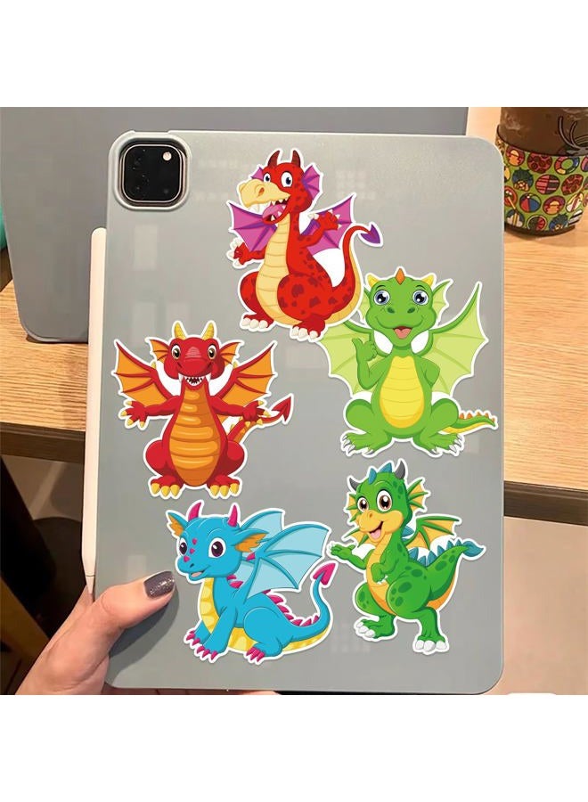 HJHEJST 24 Sheet Dragon Stickers Make Your Own Dragon Stickers for Kids 3+, Cartoon Make-a-face Stickers Girls Boys Dragon Birthday Party Decorations,DIY Dragon Craft Birthday Party Favor Supplies (Dragon) - Image 2
