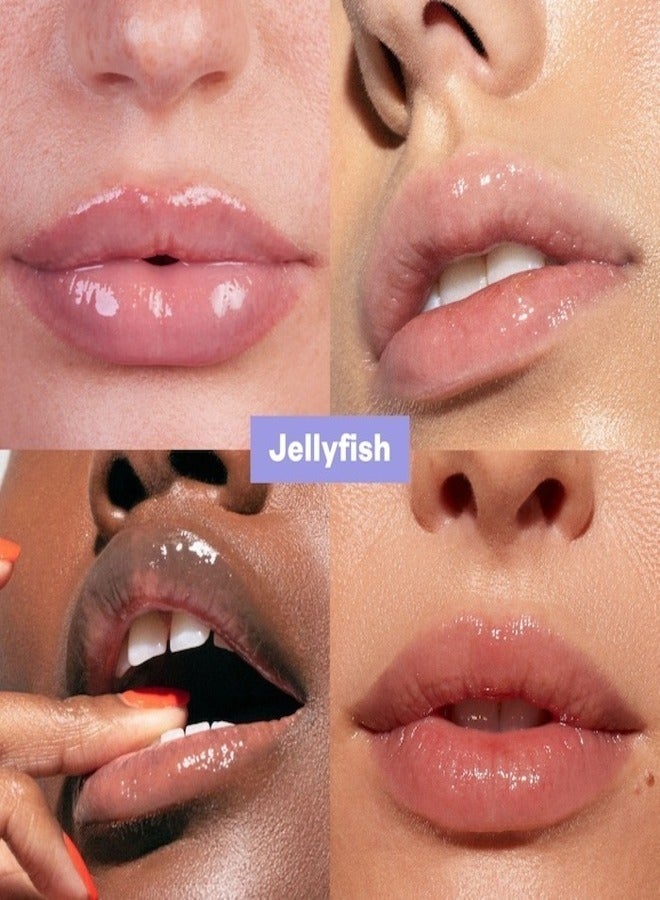 KOSAS Wet Lip Oil Plumping Peptide Lip Treatment Gloss,  Jellyfish - clear 4.6ml - Hydrating, Nourishing, and Glossy Finish - Image 2