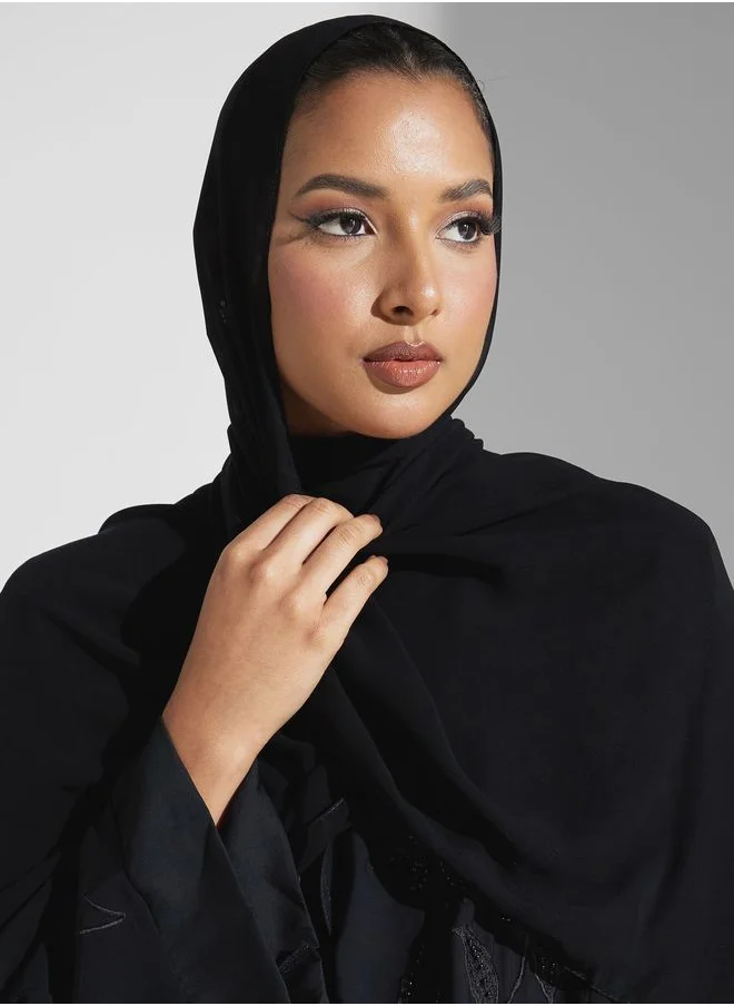 hayas closet Embroidered Cape Sleeve Abaya