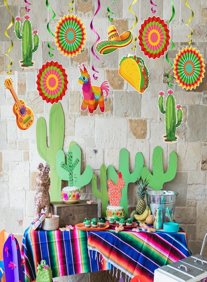 KALEFO 24PCS Mexican Fiesta Decorations for Taco Tuesday Birthday Party Supplies Cinco De Mayo Hanging Swirl Cactus Fiesta Décor Boys Girls Baby Shower Favors - Image 5