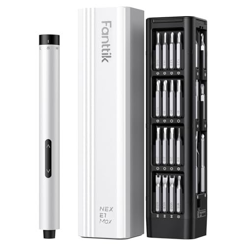 Fanttik E1 Max Electric Screwdriver, Mini Precision Screwdriver Set, 50 Magnetic Bits, Magnetic Storage, 5/32‘’Hex, Repair Tool Kit for Electronics Phone Camera Laptop Watch (White) - Image 1
