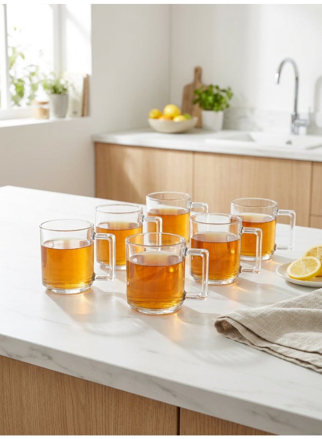 Luminarc A La Bonne Heure 6 piece Tea & Coffee Mug Set 25 cl, Tempered Glass, Dishwasher safe, Micowave safe - Image 2