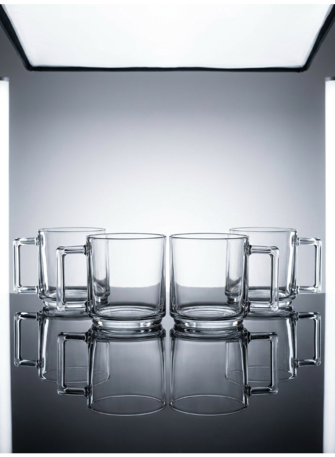 Luminarc A La Bonne Heure 6 piece Tea & Coffee Mug Set 25 cl, Tempered Glass, Dishwasher safe, Micowave safe - Image 5