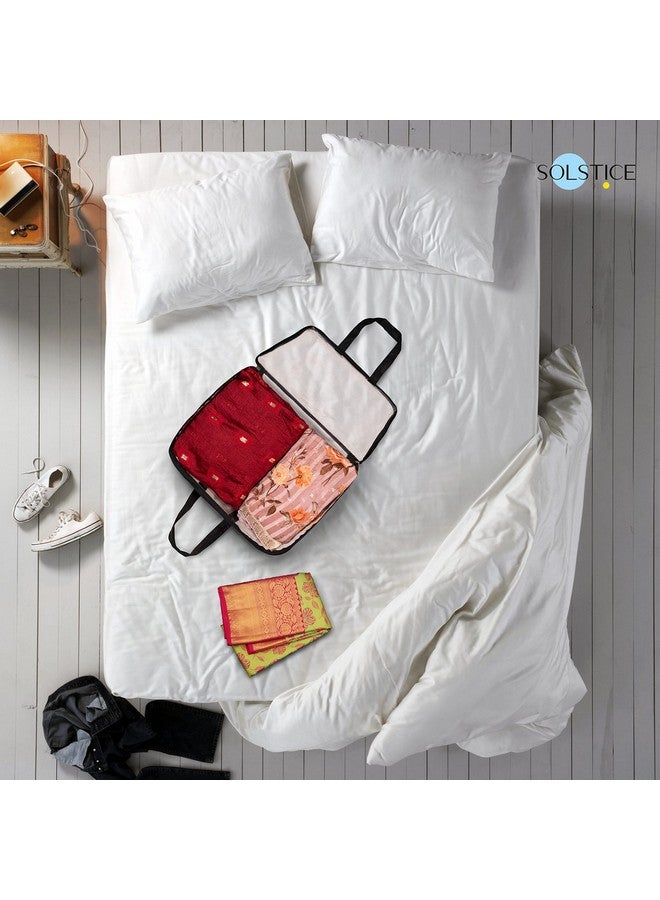 سولستيس مجموعة من 2 حقيبة تخزين شفافة من SOLSTICE لأغطية الساري والملابس والليهنغا والبطانيات وملاءات السرير والألعاب والمستندات | منظم خزانة الملابس | حقيبة تخزين شفافة - مجموعة من (2)، بلاستيك، 40 × 32 × 22 سم - Image 5