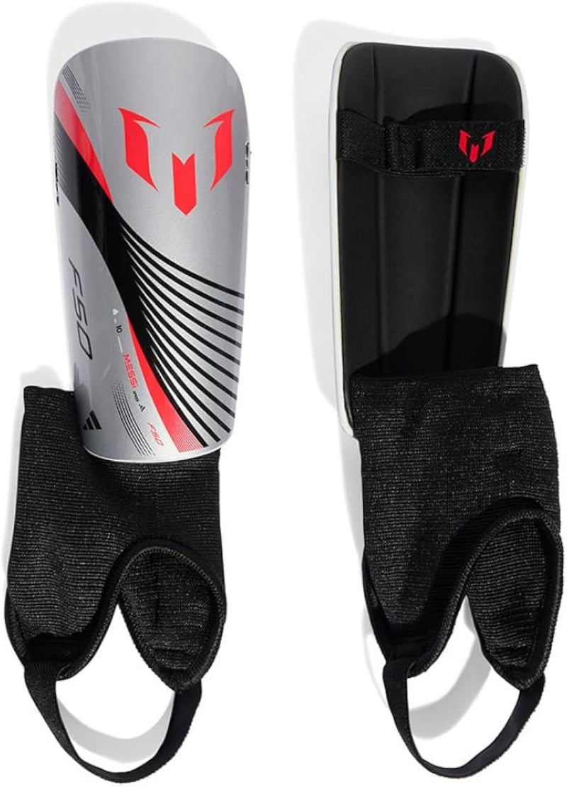 Adidas Messi Match Shin Guard For Kids Unisex Silver L