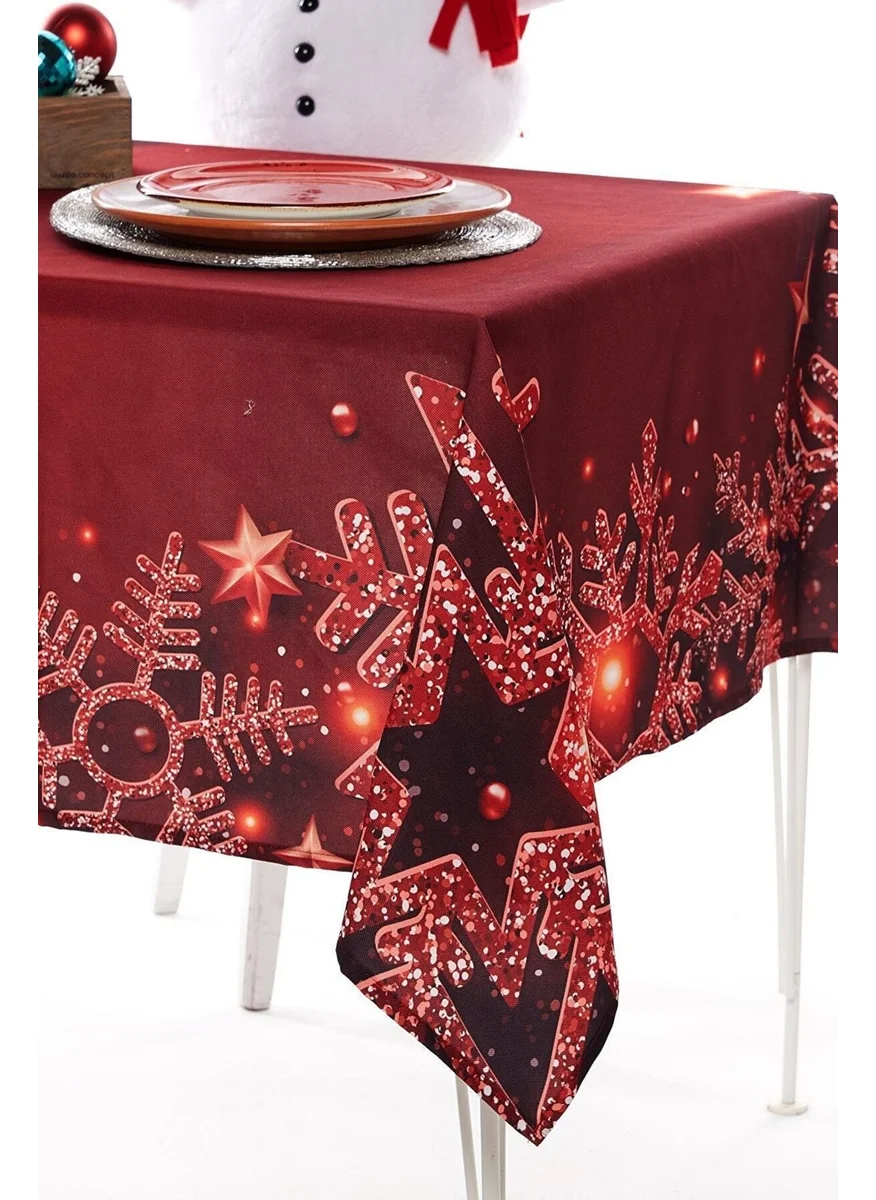 Ays Home Plum Snowflake Christmas Tablecloth