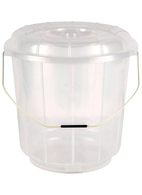 Transparent Bucket with Lid, 13L Plastic Bucket |Comfortable Handle for Easy Grip | Multifunctional | Ideal for Home, Garden, DIY Bucket