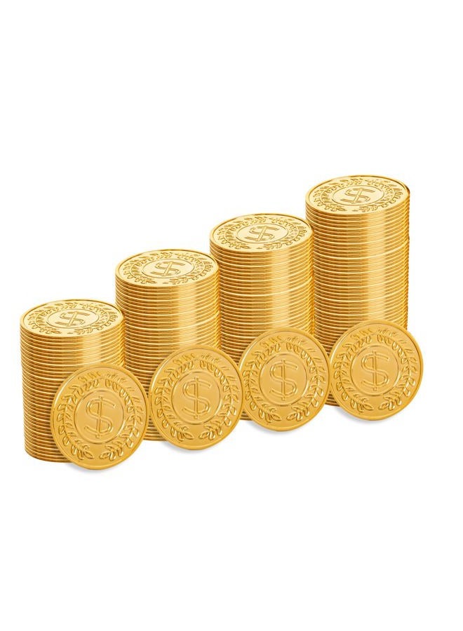 Vonokee 120 Pieces Plastic Gold Coins, Pirate Coins Bulks for Halloween,St.Patrick's Day Treasure Hunts, Chests, Cauldrons Decorations & Party Favors - Image 3