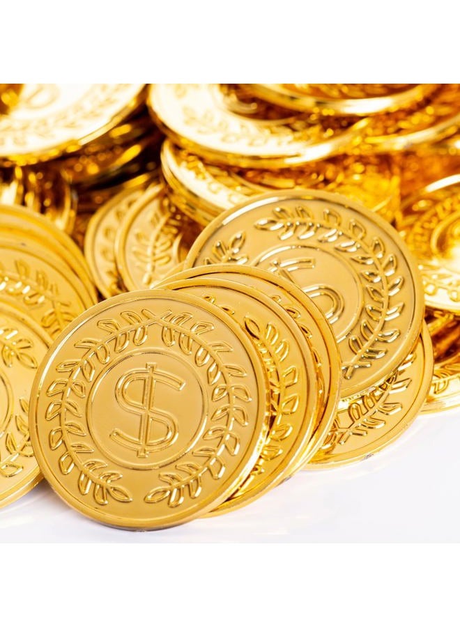 Vonokee 120 Pieces Plastic Gold Coins, Pirate Coins Bulks for Halloween,St.Patrick's Day Treasure Hunts, Chests, Cauldrons Decorations & Party Favors - Image 4