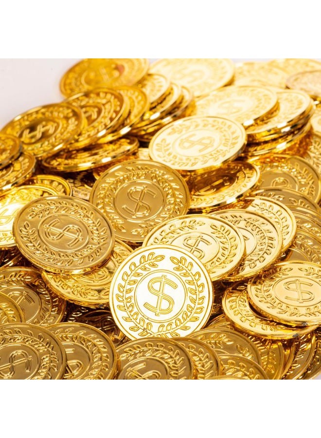 Vonokee 120 Pieces Plastic Gold Coins, Pirate Coins Bulks for Halloween,St.Patrick's Day Treasure Hunts, Chests, Cauldrons Decorations & Party Favors - Image 2